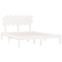 Estructura de cama de madera maciza blanco 150x200 cm de vidaXL, Camas y somieres - Ref: Foro24-3104874, Precio: 127,04 €, De...