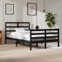 Estructura de cama madera maciza de pino negro 120x200 cm de vidaXL, Camas y somieres - Ref: Foro24-3105005, Precio: 151,12 €...