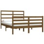 Estructura cama madera maciza marrón miel King Size 150x200 cm de vidaXL, Camas y somieres - Ref: Foro24-3105014, Precio: 145...