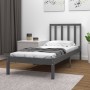 Estructura de cama madera maciza individual gris 90x190 cm de vidaXL, Camas y somieres - Ref: Foro24-3105038, Precio: 120,99 ...