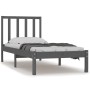 Estructura de cama madera maciza individual gris 90x190 cm de vidaXL, Camas y somieres - Ref: Foro24-3105038, Precio: 120,99 ...