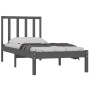 Estructura de cama madera maciza individual gris 90x190 cm de vidaXL, Camas y somieres - Ref: Foro24-3105038, Precio: 120,99 ...