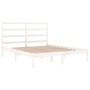 Weißer Massivholzbettrahmen 135x190 cm von vidaXL, Betten und Lattenroste - Ref: Foro24-3104909, Preis: 115,72 €, Rabatt: %