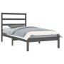 Estructura de cama madera maciza de pino gris 90x200 cm de vidaXL, Camas y somieres - Ref: Foro24-3104920, Precio: 99,37 €, D...