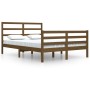 Estructura de cama madera maciza de pino marrón miel 140x200 cm de vidaXL, Camas y somieres - Ref: Foro24-3105009, Precio: 14...