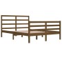 Honey brown solid pine wood bed frame 140x200 cm by vidaXL, Beds and slatted bases - Ref: Foro24-3105009, Price: 146,99 €, Di...