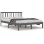 Estructura de cama de madera maciza de pino gris 140x190 cm de vidaXL, Camas y somieres - Ref: Foro24-3105053, Precio: 139,99...