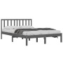 Estructura de cama de madera maciza de pino gris 140x190 cm de vidaXL, Camas y somieres - Ref: Foro24-3105053, Precio: 139,99...