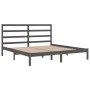 Estructura de cama de matrimonio madera maciza gris 180x200 cm de vidaXL, Camas y somieres - Ref: Foro24-3104950, Precio: 155...