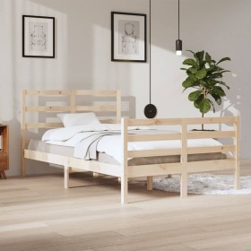 Solid pine wood bed frame 120x200 cm by vidaXL, Beds and slatted bases - Ref: Foro24-3105001, Price: 110,99 €, Discount: %