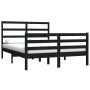 Estructura de cama de madera maciza de pino negra 140x190 cm de vidaXL, Camas y somieres - Ref: Foro24-3104990, Precio: 157,9...