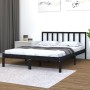 Estructura de cama madera maciza pino negra doble 120x190 cm de vidaXL, Camas y somieres - Ref: Foro24-3105110, Precio: 164,8...