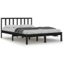 Estructura de cama madera maciza pino negra doble 120x190 cm de vidaXL, Camas y somieres - Ref: Foro24-3105110, Precio: 164,8...