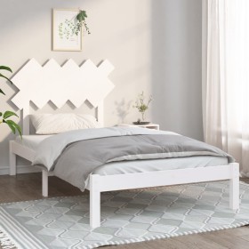 Solid wood bed frame 100x200 cm by vidaXL, Beds and slatted bases - Ref: Foro24-3104859, Price: 88,68 €, Discount: %