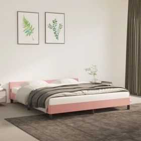 Estructura de cama con cabecero de terciopelo rosa 180x200 cm de vidaXL, Camas y somieres - Ref: Foro24-347590, Precio: 121,6...