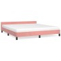 Estructura de cama con cabecero de terciopelo rosa 180x200 cm de vidaXL, Camas y somieres - Ref: Foro24-347590, Precio: 121,5...