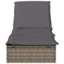 Lounger 1 pc with gray synthetic rattan cushion 201x55x62 cm by vidaXL, Loungers - Ref: Foro24-319631, Price: 167,92 €, Disco...