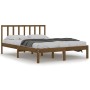 Estructura de cama madera maciza de pino marrón miel 140x200 cm de vidaXL, Camas y somieres - Ref: Foro24-3105074, Precio: 13...