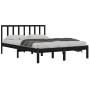 Solid black pine wood bed frame 140x200 cm by vidaXL, Beds and slatted bases - Ref: Foro24-3105075, Price: 155,53 €, Discount: %