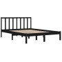 Solid black pine wood bed frame 140x200 cm by vidaXL, Beds and slatted bases - Ref: Foro24-3105075, Price: 155,53 €, Discount: %