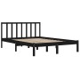 Solid black pine wood bed frame 135x190 cm by vidaXL, Beds and slatted bases - Ref: Foro24-3105115, Price: 172,93 €, Discount: %