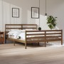 Honey brown solid pine wood bed frame 200x200 cm by vidaXL, Beds and slatted bases - Ref: Foro24-3105029, Price: 158,09 €, Di...