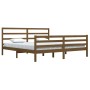 Estructura de cama madera maciza de pino marrón miel 200x200 cm de vidaXL, Camas y somieres - Ref: Foro24-3105029, Precio: 15...