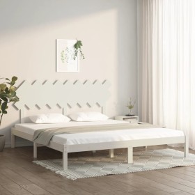 Super king white solid wood bed frame 180x200 cm by vidaXL, Beds and slatted bases - Ref: Foro24-3104884, Price: 143,03 €, Di...