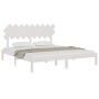 Super king white solid wood bed frame 180x200 cm by vidaXL, Beds and slatted bases - Ref: Foro24-3104884, Price: 137,99 €, Di...