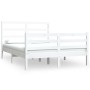 White solid pine wood bed frame 140x190 cm by vidaXL, Beds and slatted bases - Ref: Foro24-3104987, Price: 123,90 €, Discount: %