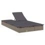 Tumbona 2 personas ratán sintético con cojines gris de vidaXL, Tumbonas - Ref: Foro24-319646, Precio: 265,04 €, Descuento: %