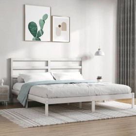 Solid white pine wood bed frame 200x200 cm by vidaXL, Beds and slatted bases - Ref: Foro24-3104954, Price: 127,18 €, Discount: %