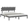 Estructura de cama de madera maciza gris super king 180x200 cm de vidaXL, Camas y somieres - Ref: Foro24-3104885, Precio: 166...