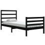 Solid black pine wood bed frame 90x200 cm by vidaXL, Beds and slatted bases - Ref: Foro24-3104995, Price: 114,43 €, Discount: %