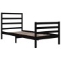 Solid black pine wood bed frame 90x200 cm by vidaXL, Beds and slatted bases - Ref: Foro24-3104995, Price: 114,43 €, Discount: %