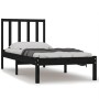 Estructura de cama madera maciza de pino negra 100x200 cm de vidaXL, Camas y somieres - Ref: Foro24-3105065, Precio: 115,28 €...