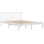 Solid white pine wood bed frame 135x190 cm by vidaXL, Beds and slatted bases - Ref: Foro24-3105047, Price: 117,99 €, Discount: %