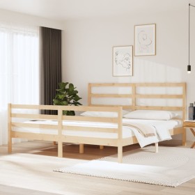 Estructura de cama madera maciza de pino 180x200 cm de vidaXL, Camas y somieres - Ref: Foro24-3105021, Precio: 138,99 €, Desc...