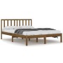 Estructura de cama doble madera maciza marrón miel 120x190 cm de vidaXL, Camas y somieres - Ref: Foro24-3105044, Precio: 130,...