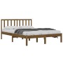 Estructura de cama doble madera maciza marrón miel 120x190 cm de vidaXL, Camas y somieres - Ref: Foro24-3105044, Precio: 130,...