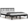 Double black solid pine wood bed frame 120x190 cm by vidaXL, Beds and slatted bases - Ref: Foro24-3105045, Price: 151,32 €, D...