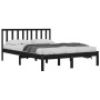 Double black solid pine wood bed frame 120x190 cm by vidaXL, Beds and slatted bases - Ref: Foro24-3105045, Price: 151,32 €, D...