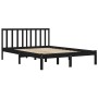 Double black solid pine wood bed frame 120x190 cm by vidaXL, Beds and slatted bases - Ref: Foro24-3105045, Price: 151,32 €, D...