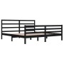 Solid black pine wood bed frame 200x200 cm by vidaXL, Beds and slatted bases - Ref: Foro24-3105030, Price: 158,99 €, Discount: %