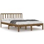 Estructura de cama madera de pino doble marrón miel 135x190 cm de vidaXL, Camas y somieres - Ref: Foro24-3105049, Precio: 129...