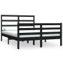 Solid black pine wood bed frame 135x190 cm by vidaXL, Beds and slatted bases - Ref: Foro24-3104985, Price: 163,16 €, Discount: %