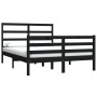 Solid black pine wood bed frame 135x190 cm by vidaXL, Beds and slatted bases - Ref: Foro24-3104985, Price: 163,16 €, Discount: %