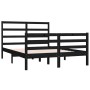 Solid black pine wood bed frame 135x190 cm by vidaXL, Beds and slatted bases - Ref: Foro24-3104985, Price: 163,16 €, Discount: %