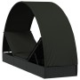 Tumbona con toldo redondo ratán sintético negro 211x57x140 cm de vidaXL, Tumbonas - Ref: Foro24-319644, Precio: 185,81 €, Des...