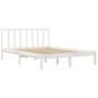 Estructura de cama de madera maciza de pino blanca 140x200 cm de vidaXL, Camas y somieres - Ref: Foro24-3105072, Precio: 126,...